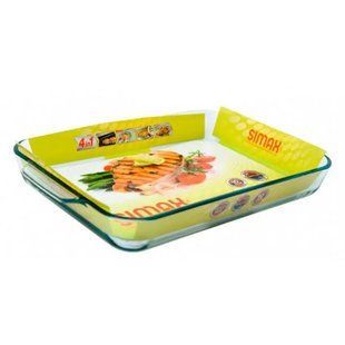 Форма для запікання 4,8 л прямокутна 42 х 28 х 5,5 см Simax Color Термостійке скло 7526 фото