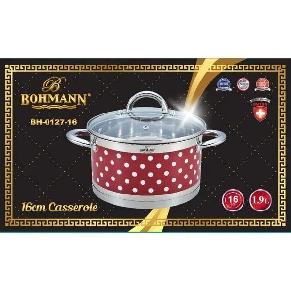 Кастрюля со стеклянной крышкой Bohmann (0127-16) 1.2л / 16см 0127-16 фото