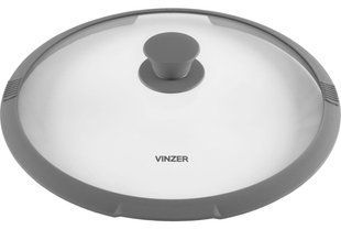 Крышка VINZER стеклянная с силиконом 26 см (89251) 89251 фото