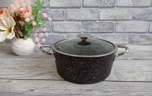 Каструля з кришкою OMS 2,6 л 20 см 3116-20OMS-Black фото