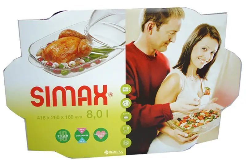 Гусятница прямоугольная из жаропрочного стекла Simax 8 л (7296-7306) 7296-7306 фото